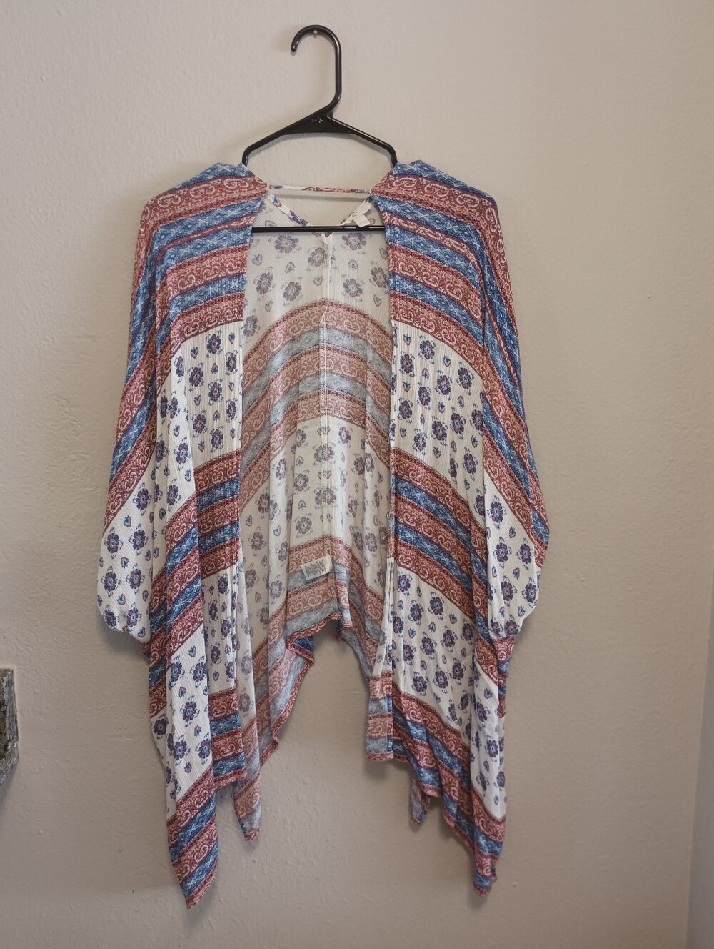 White, Pink, and Blue Swimsuit Coverup